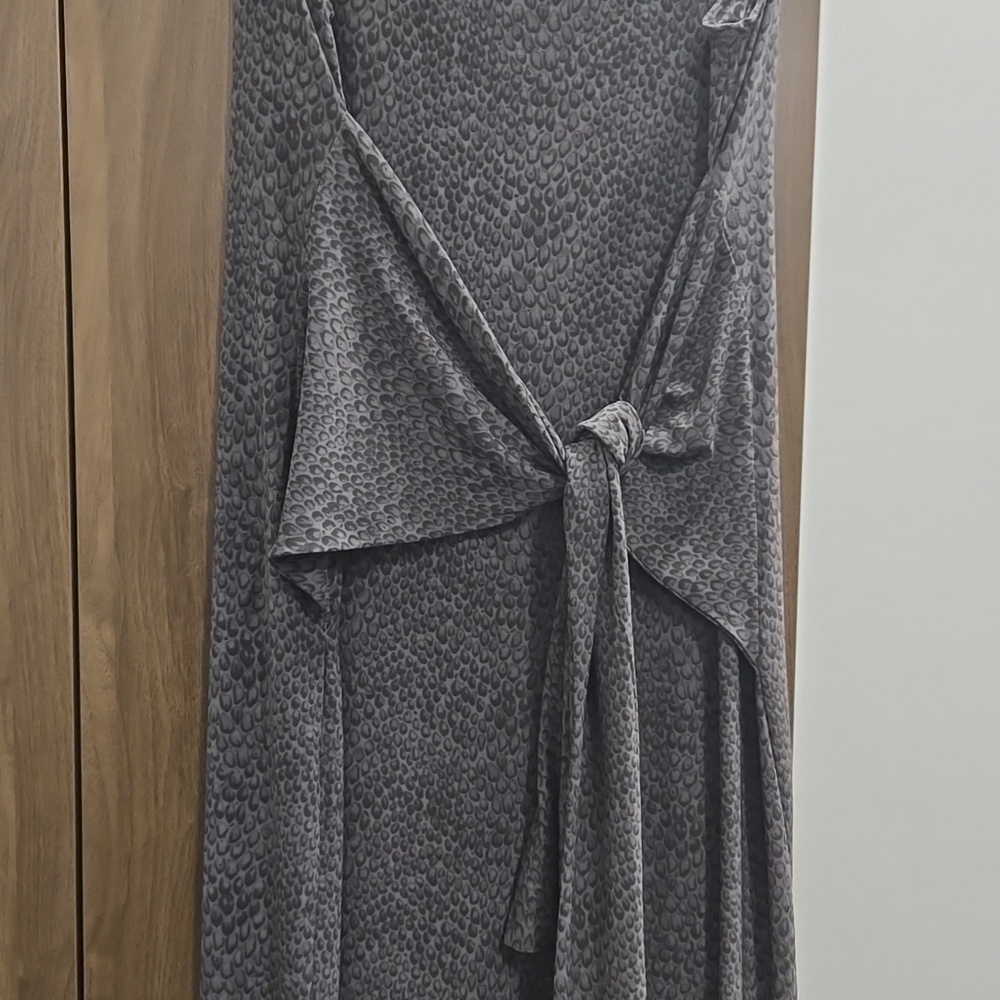 Norma Kamali-Dark Grey Snake Waist Tying Maxi Dress Size XL - Picture 10 of 17